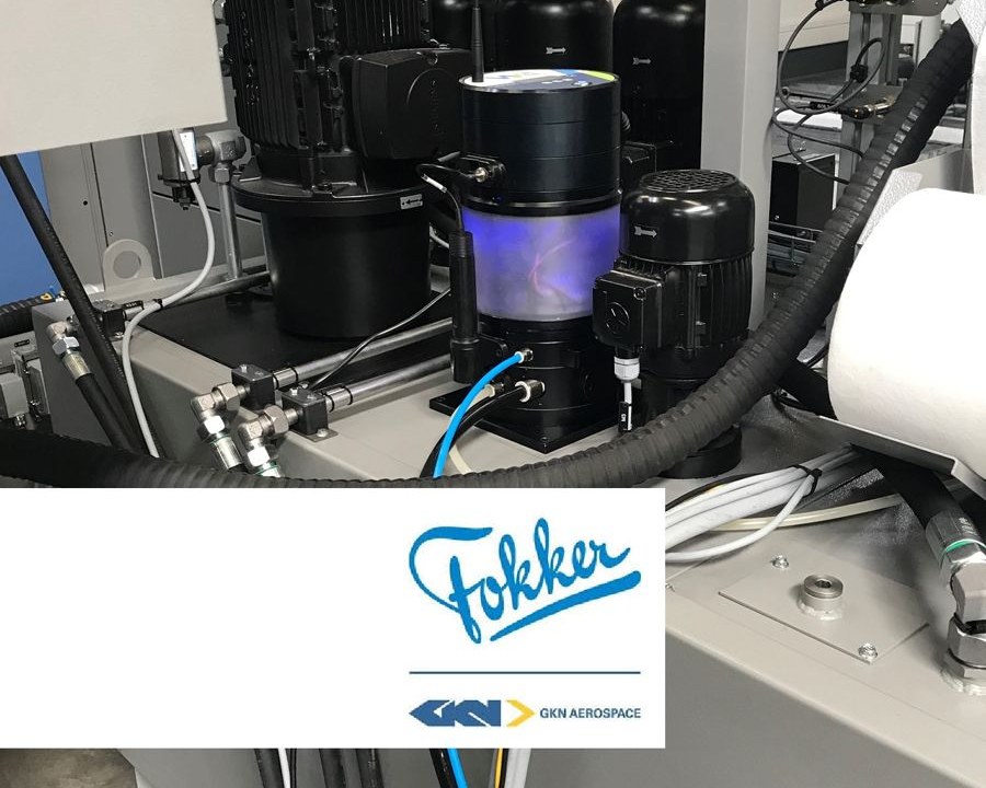 Will-Fill unit installed at GKN Fokker Aerospace, with the GKN and Fokker logos