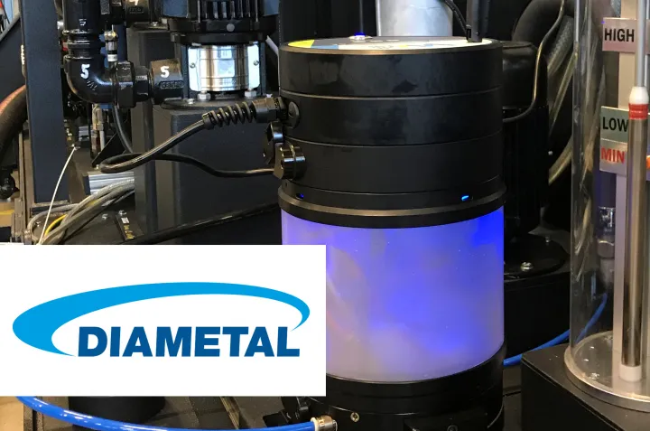 Will-Fill unit installed at Diametal, with the Diametal logo